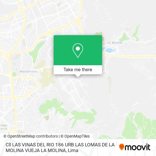 Cll  LAS VINAS DEL RIO 186  URB  LAS LOMAS DE LA MOLINA VUEJA  LA MOLINA map