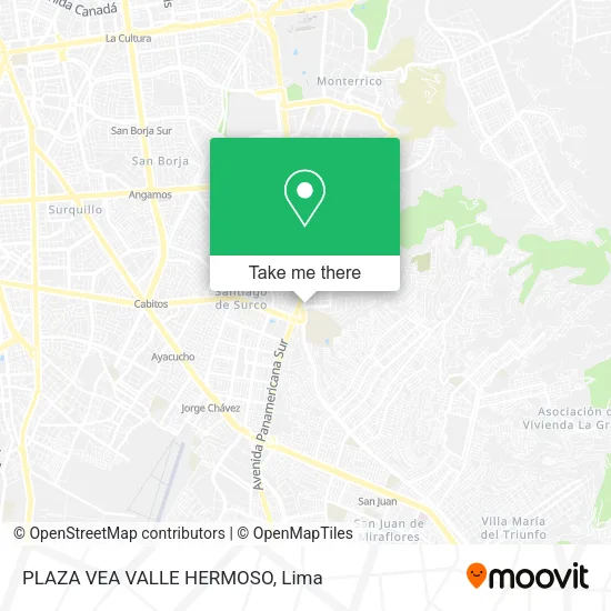 PLAZA VEA  VALLE HERMOSO map