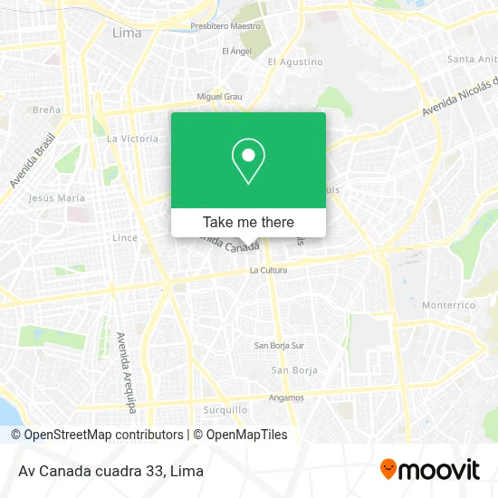 Av  Canada cuadra 33 map
