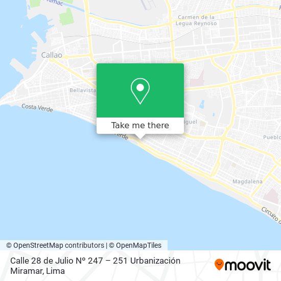 Calle 28 de Julio Nº 247 – 251  Urbanización Miramar map