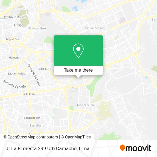 Mapa de Jr  La FLoresta 299  Urb  Camacho