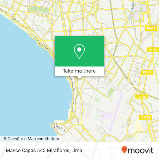 Manco Capac 545 Miraflores map