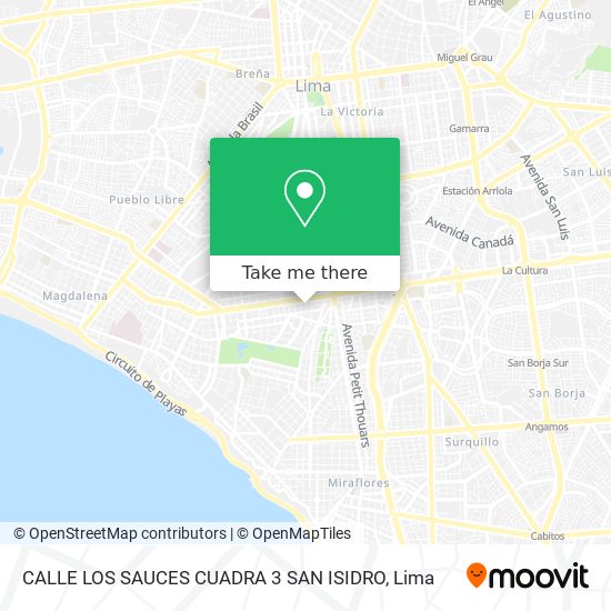 CALLE LOS SAUCES CUADRA 3  SAN ISIDRO map