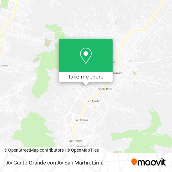 Av Canto Grande con Av San Martín map