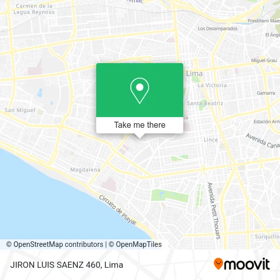 Mapa de JIRON LUIS SAENZ 460