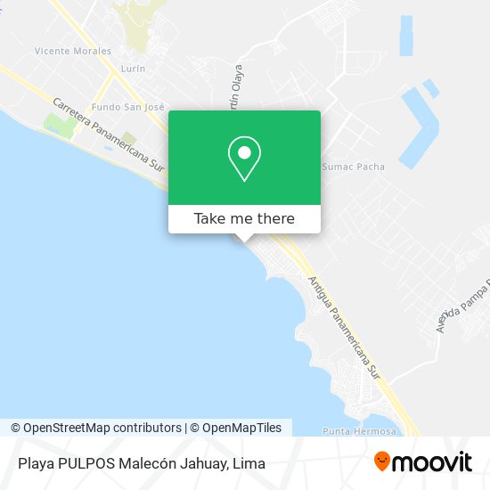 Playa PULPOS  Malecón Jahuay map