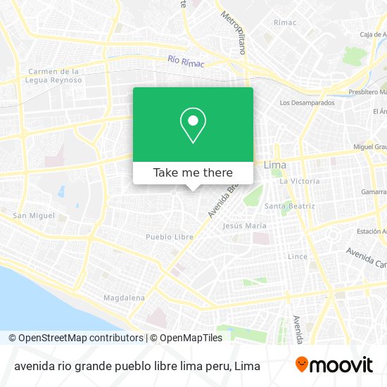 Mapa de avenida rio grande  pueblo libre  lima  peru