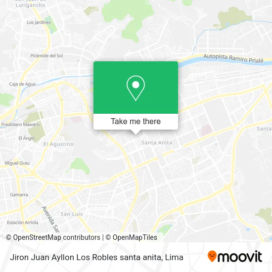 Mapa de Jiron Juan Ayllon  Los Robles santa anita