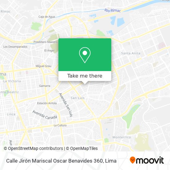 Calle  Jirón Mariscal Oscar Benavides 360 map