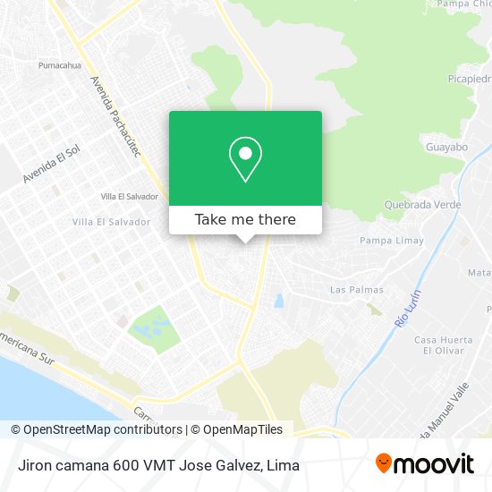 Jiron camana 600  VMT  Jose Galvez map