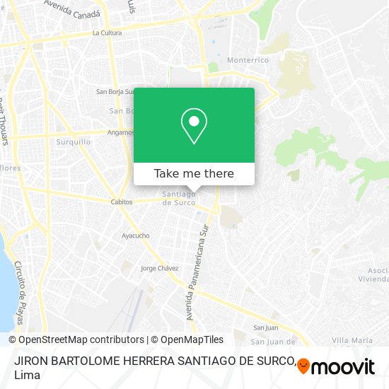JIRON BARTOLOME HERRERA  SANTIAGO DE SURCO map