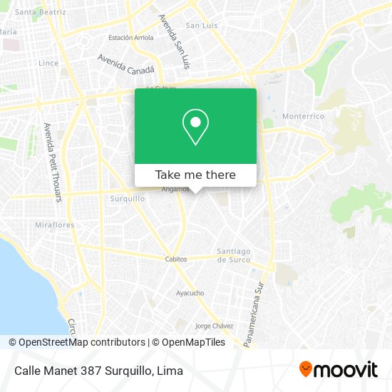 Mapa de Calle Manet 387 Surquillo