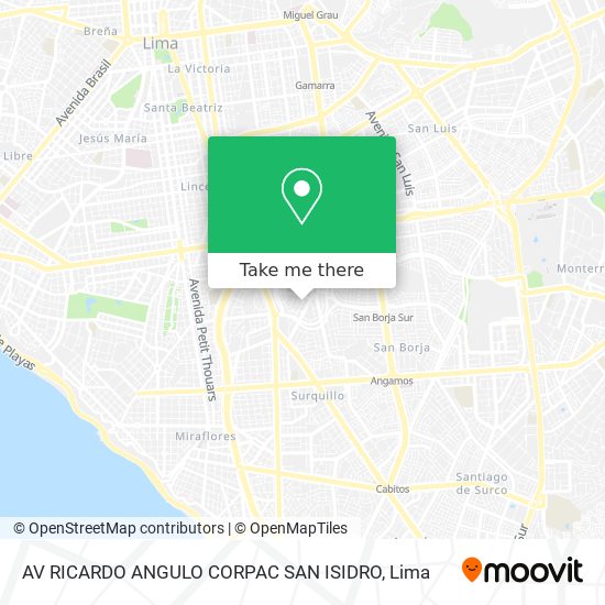 AV  RICARDO ANGULO CORPAC SAN ISIDRO map