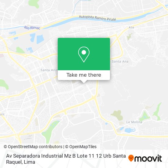 Av  Separadora Industrial Mz B Lote 11 12 Urb  Santa Raquel map