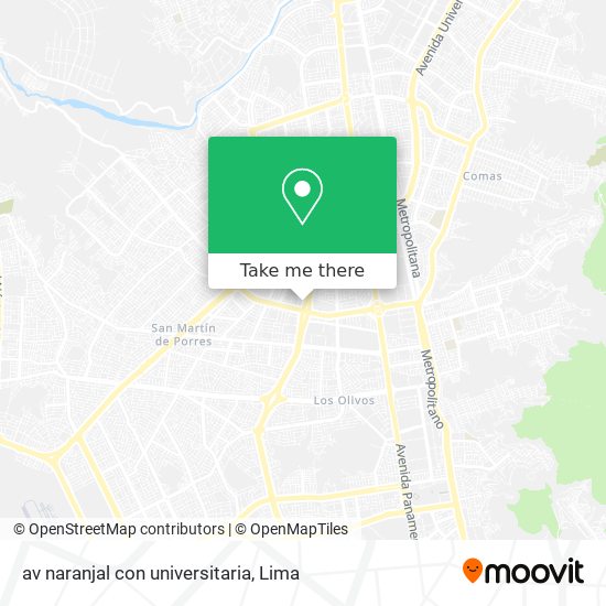 av  naranjal con universitaria map