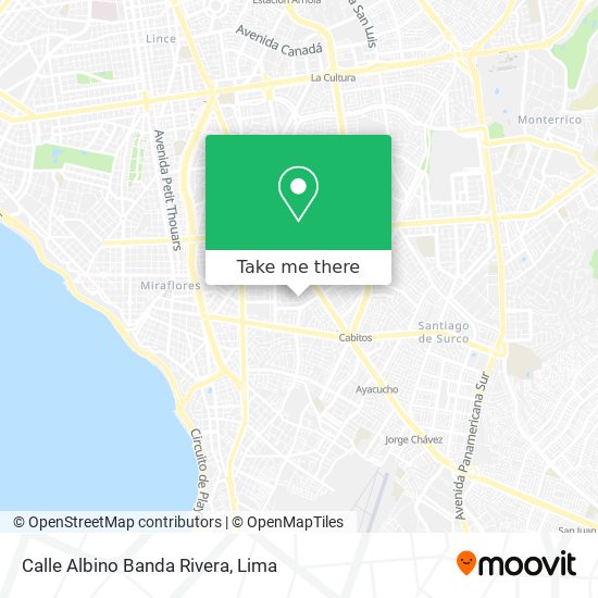 Mapa de Calle Albino Banda Rivera