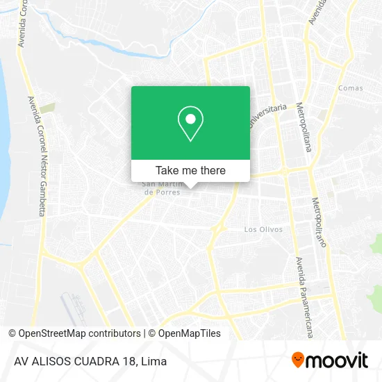 Mapa de AV ALISOS CUADRA 18