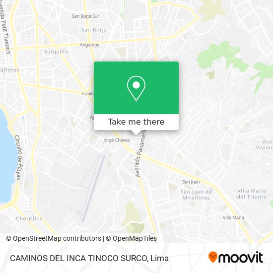CAMINOS DEL INCA   TINOCO  SURCO map