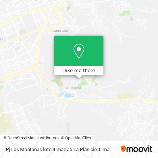 Pj Las Montañas  lote 4 maz a5 La Planicie map