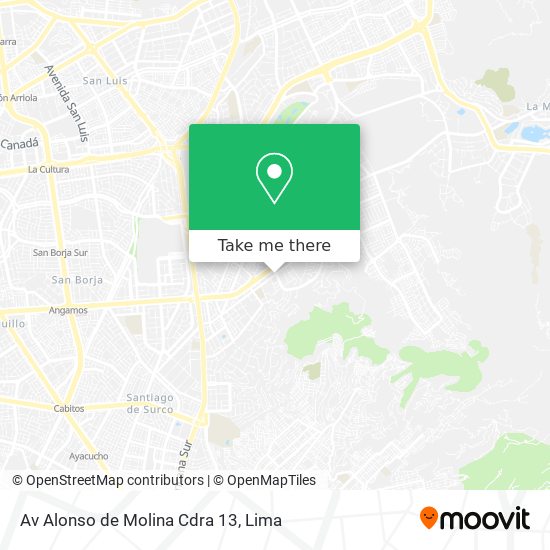 Av  Alonso de Molina Cdra  13 map