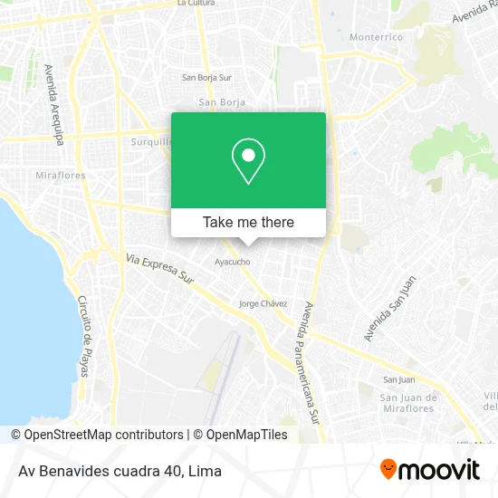 Av  Benavides cuadra 40 map