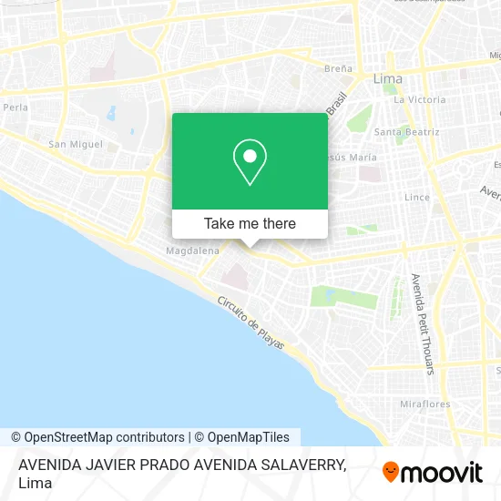 Mapa de AVENIDA JAVIER PRADO AVENIDA SALAVERRY