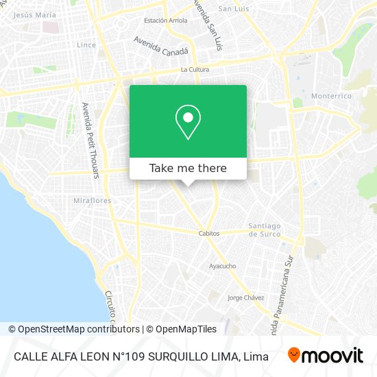 CALLE ALFA LEON N°109  SURQUILLO  LIMA map