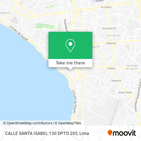 Mapa de CALLE SANTA ISABEL 130 DPTO 202