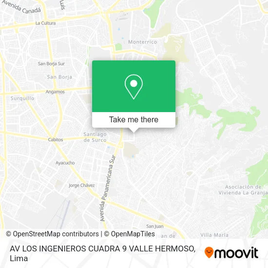 Mapa de AV LOS INGENIEROS CUADRA 9   VALLE HERMOSO