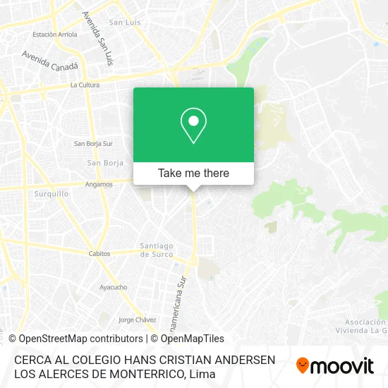 CERCA AL COLEGIO HANS CRISTIAN ANDERSEN  LOS ALERCES DE MONTERRICO map