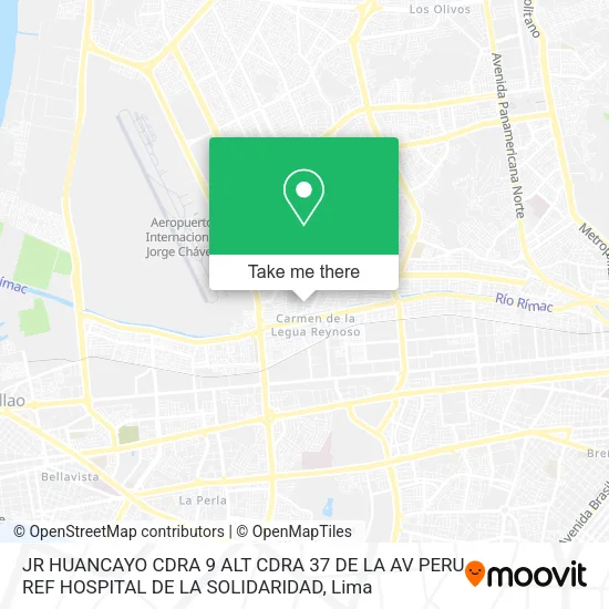 JR HUANCAYO CDRA 9  ALT CDRA 37 DE LA AV  PERU  REF HOSPITAL DE LA SOLIDARIDAD map
