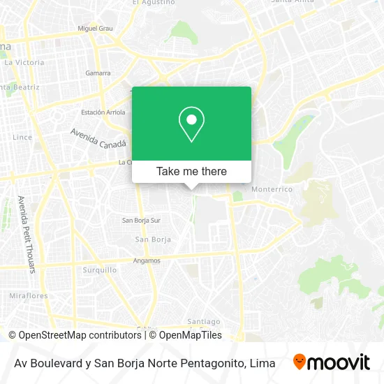 Mapa de Av Boulevard y San Borja Norte  Pentagonito