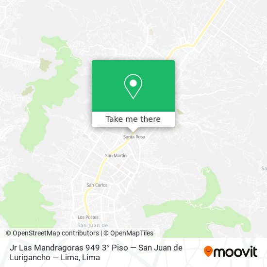Mapa de Jr  Las Mandragoras 949 3° Piso — San Juan de Lurigancho — Lima