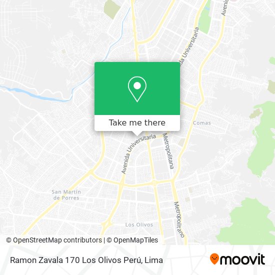 Mapa de Ramon Zavala 170  Los Olivos  Perú