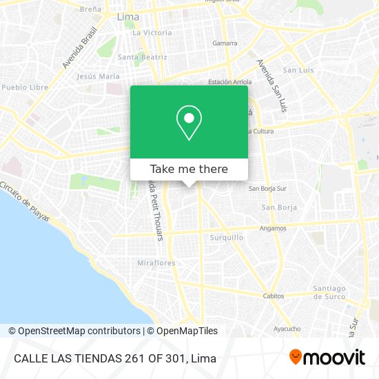 CALLE LAS TIENDAS 261 OF  301 map
