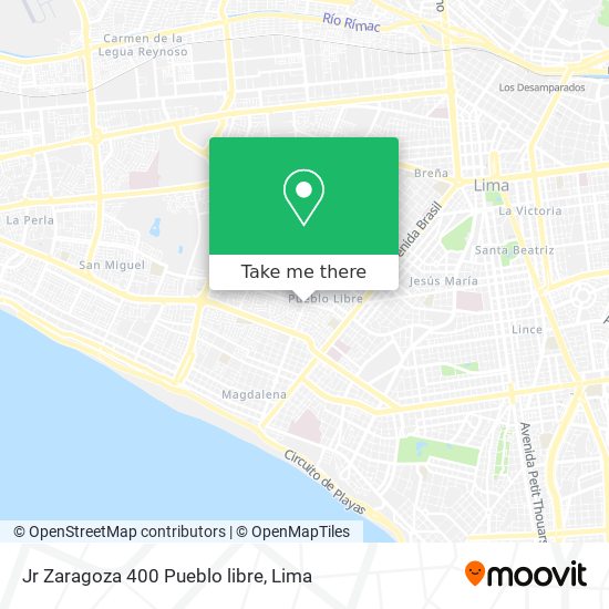 Mapa de Jr Zaragoza 400  Pueblo libre