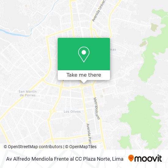Mapa de Av  Alfredo Mendiola   Frente al CC Plaza Norte