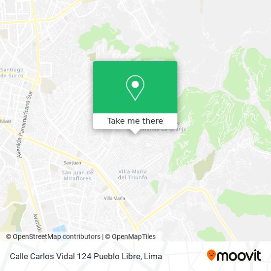 Calle Carlos Vidal 124 Pueblo Libre map