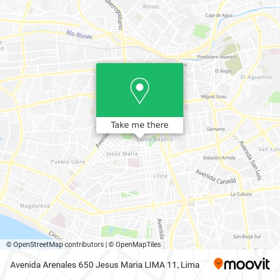 Avenida Arenales 650    Jesus Maria LIMA 11 map