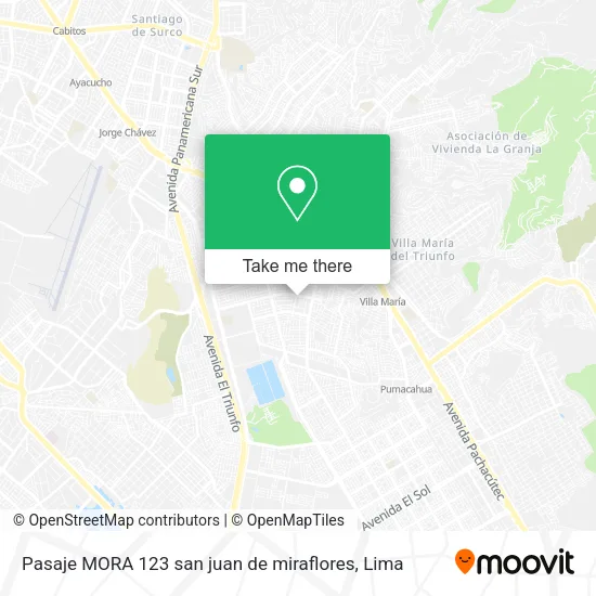 Pasaje MORA 123  san juan de miraflores map
