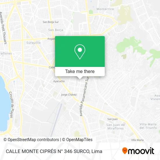 Mapa de CALLE MONTE CIPRÉS N° 346  SURCO