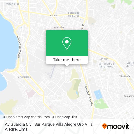 Av Guardia Civil Sur  Parque Villa Alegre Urb  Villa Alegre map