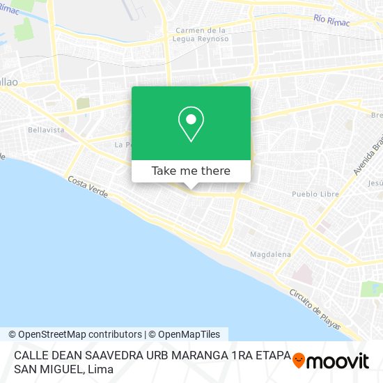 CALLE DEAN SAAVEDRA  URB  MARANGA  1RA  ETAPA SAN MIGUEL map