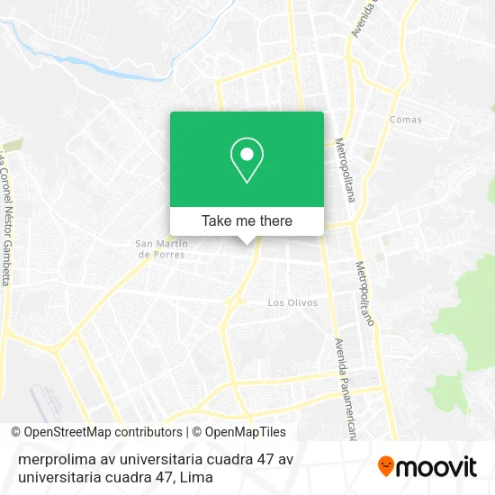 Mapa de merprolima  av  universitaria cuadra 47 av  universitaria cuadra 47