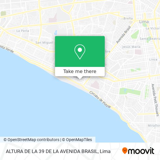 ALTURA DE LA 39 DE LA AVENIDA BRASIL map