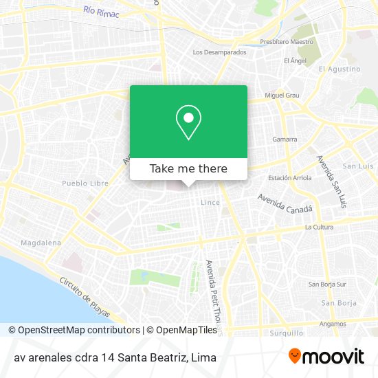 av arenales  cdra 14 Santa Beatriz map