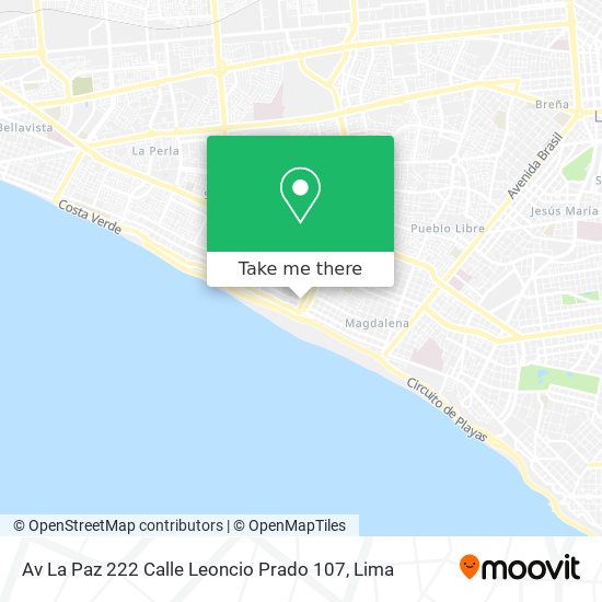 Mapa de Av  La Paz 222   Calle Leoncio Prado 107
