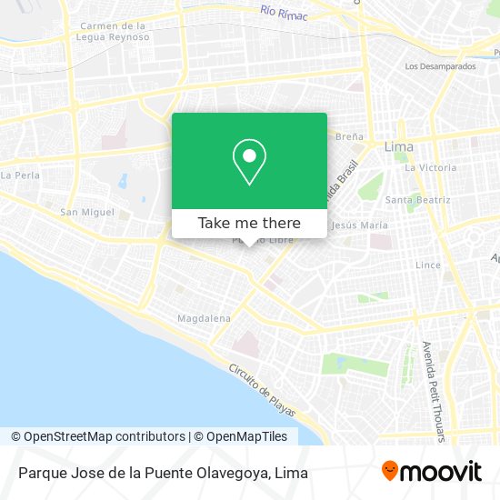 Parque Jose de la Puente Olavegoya map