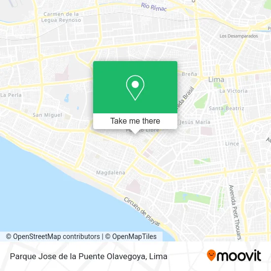 Mapa de Parque Jose de la Puente Olavegoya