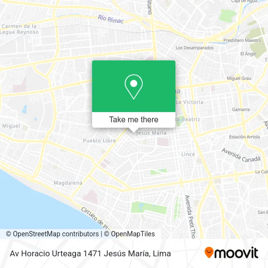 Mapa de Av  Horacio Urteaga 1471  Jesús María